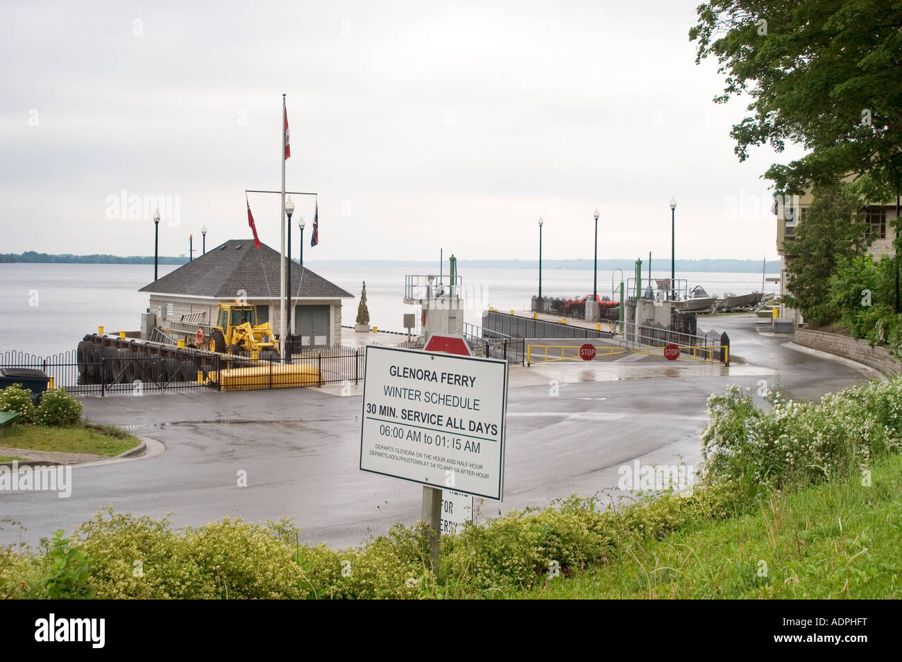 Glenora Fähre Landeplatz, Ontario, Kanada Stockfoto