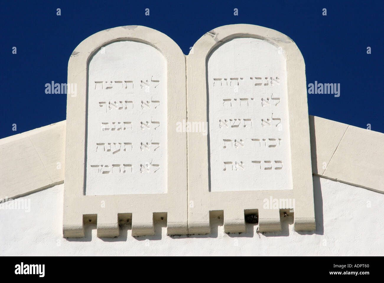 Miami Florida, Temple Israel, Synagoge, Hebräisch, zehn Gebote über dem Eingang, FL121104065 Stockfoto