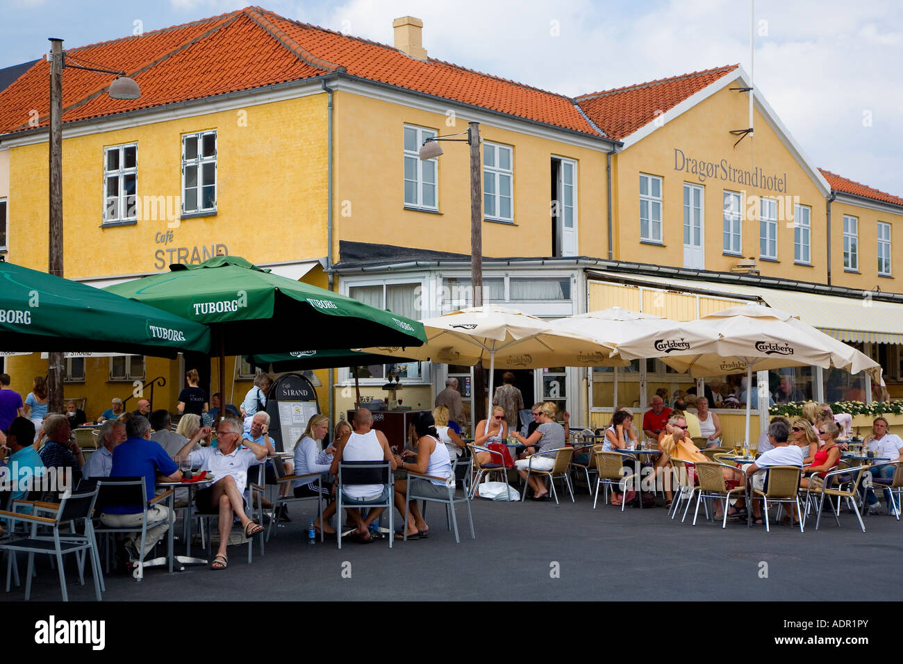 Strandhotellet im dänischen Dorf Dragor Stockfoto