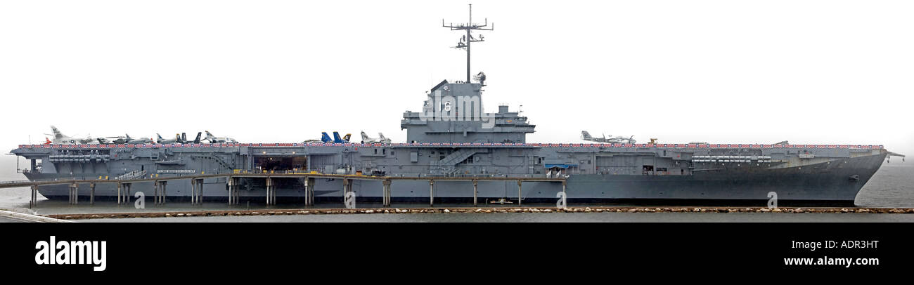 USS Lexington Corpus Christi Flugzeugträger Panorama Texas Stockfoto