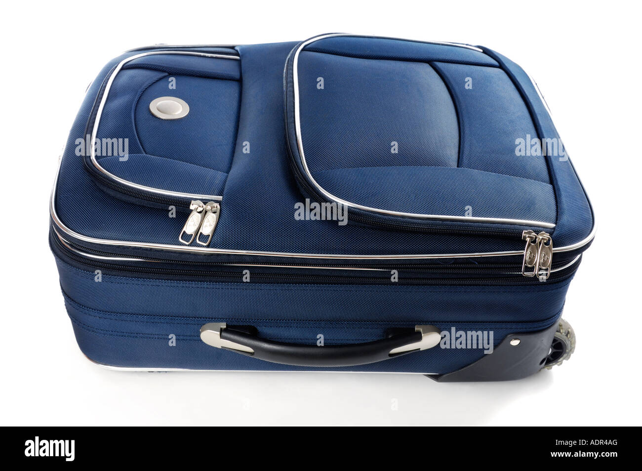 Blaue Reise Koffer isoliert Silhouette auf weißen Ausschnitt Gepäck Tasche Gepäckkoffer Stockfoto