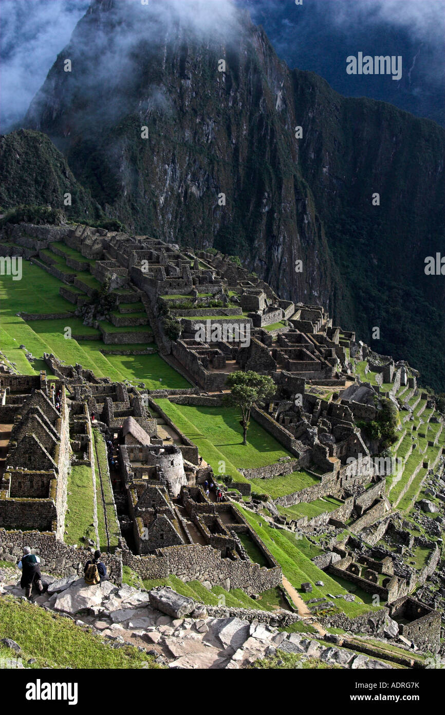 [Machu Picchu], [verlorene Stadt der Inkas], Peru, Blick auf alte Ruinen, "Südamerika", [UNESCO World Heritage Site] Stockfoto