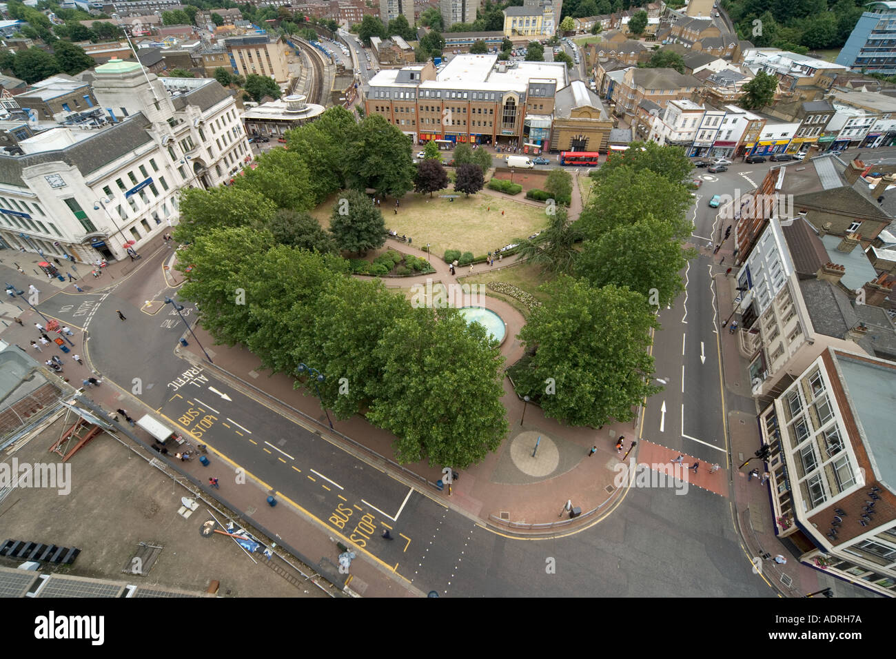 Städtischen Grünflächen Woolwich East London von oben gesehen Stockfoto