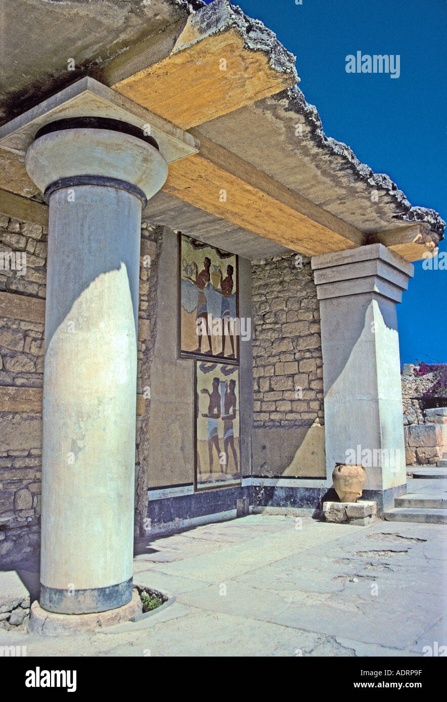 Wandbilder Knossos Kreta Griechenland Stockfoto