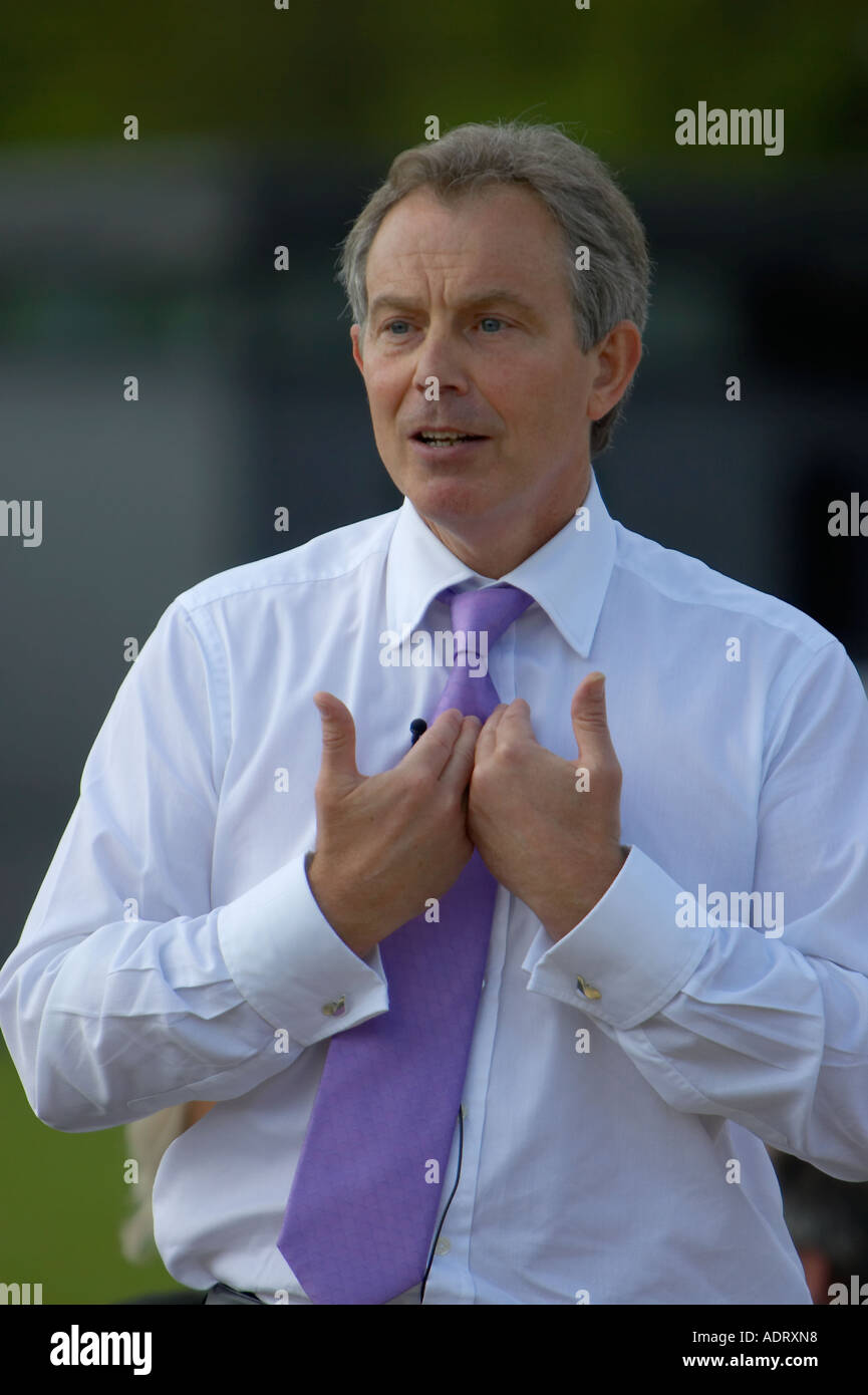 Tony Blair gestikulierend Stockfoto
