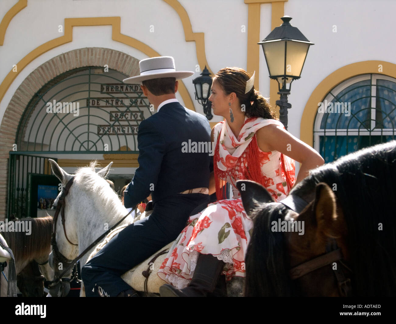 Feria de Nuestra Señora la Virgen del Rosario Coronado Messe der Muttergottes die gekrönte Jungfrau des Rosenkranzes Stockfoto