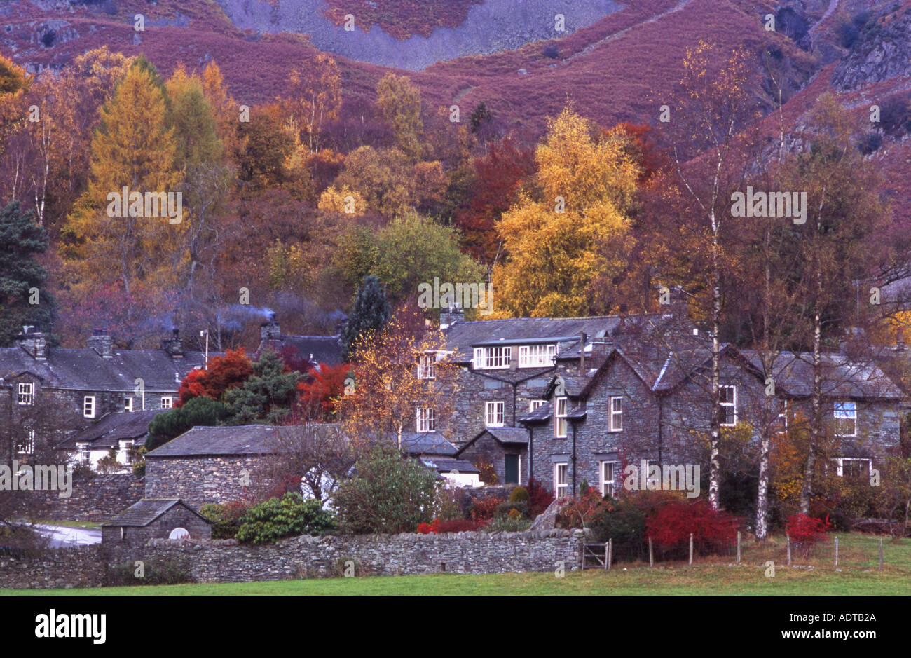 Elterwater Dorf Lake District National Park Cumbria Stockfoto
