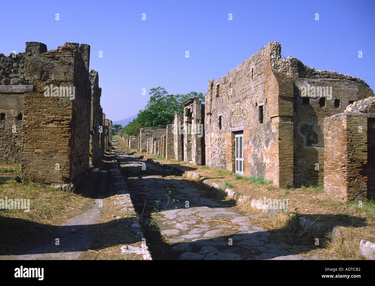 Straße im antiken Pompeji-Italien Stockfoto