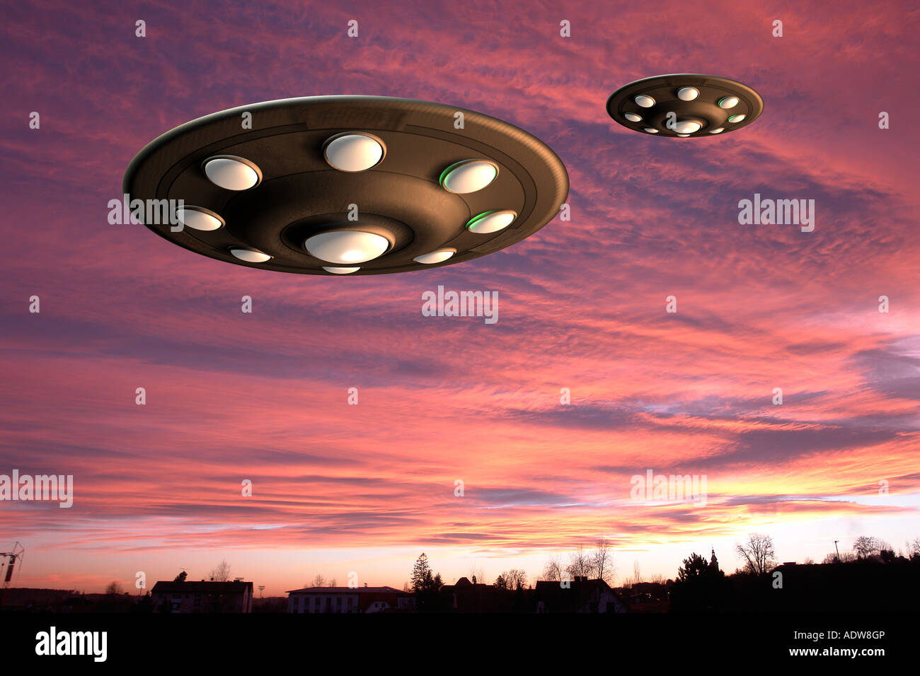 UFO-Landung Stockfoto