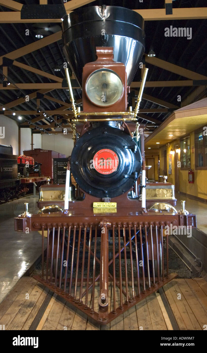 Nevada Carson City, Nevada State Railroad Museum innen Dampflokomotive Stockfoto