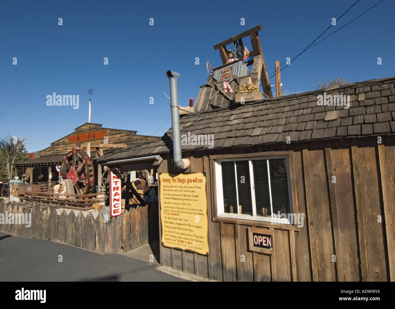 Nevada Virginia City die Weise es war Bergbaumuseum Stockfoto