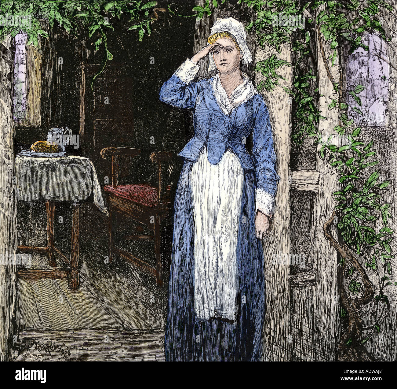 Evangeline eine Illustration aus dem Gedicht von Henry Wadsworth