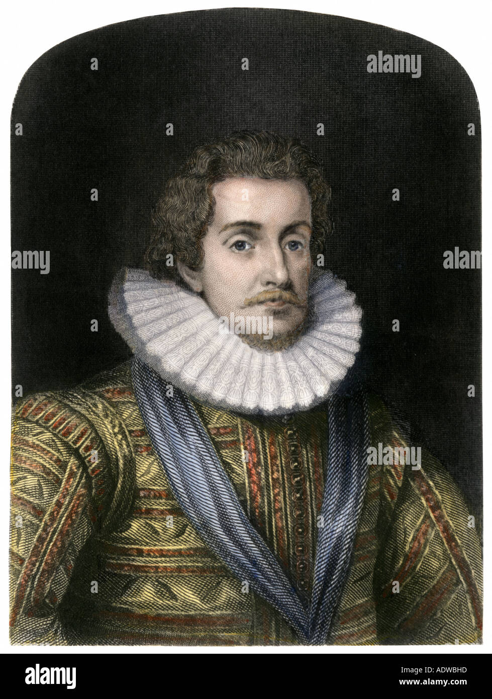 James I König von Großbritannien auch als James VI. von Schottland bekannt. Handcolorierte Stahlstich Stockfoto