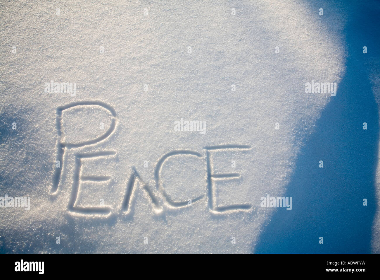 Frieden im Schnee Stockfoto