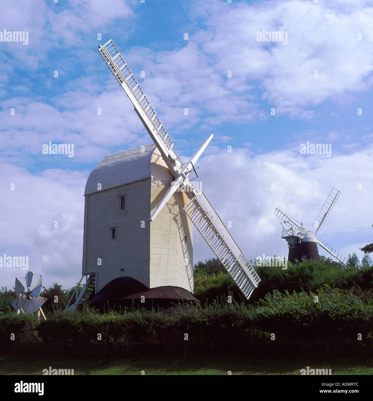 Jack und Jill Windmühlen bei Clayton in der Nähe von Brighton East Sussex England Stockfoto