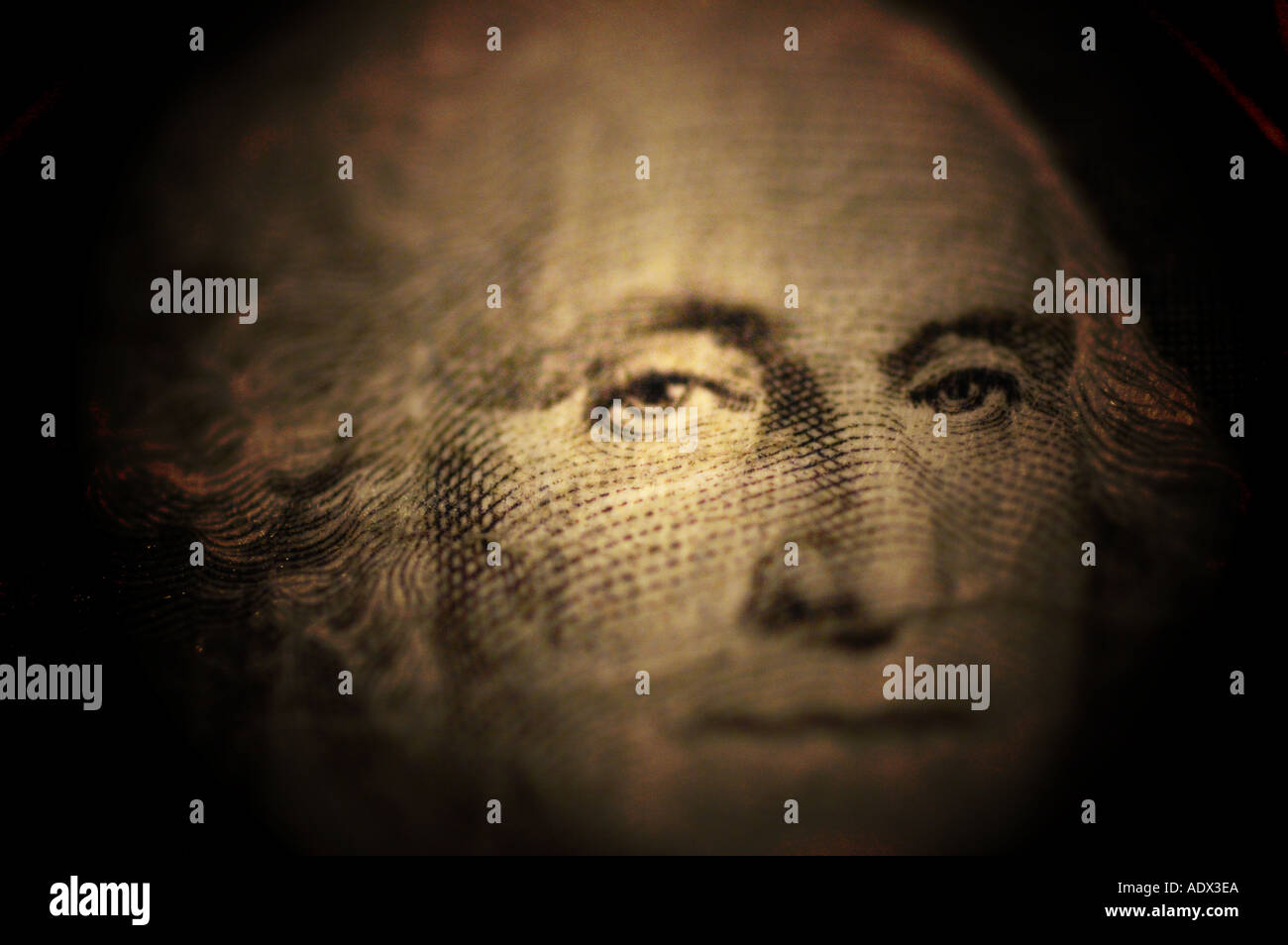 George Washington auf Dollar Bill Note US-Geld-Währung Stockfoto