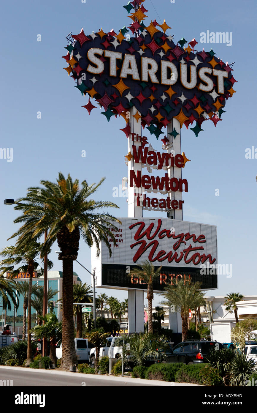 Las Vegas Strip Casino Stardust Wayne Newton Stockfoto Las Vegas Strip Casino Stardust Wayne Newton Stockfoto
