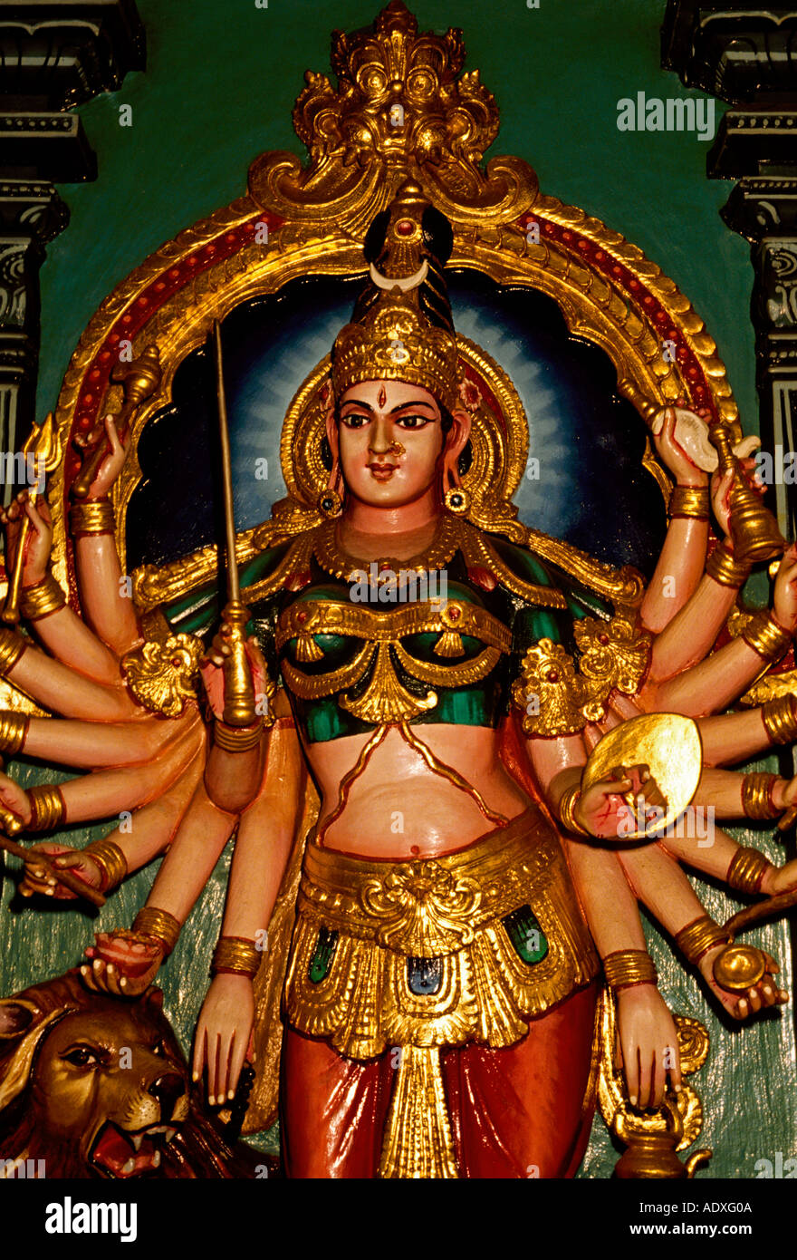 Hindu-Gottheit, Sri Krishnan Tempel, Gott Affentempel, Hindu-Tempel, Hindu, Hinduismus, Singapur, Südostasien Stockfoto