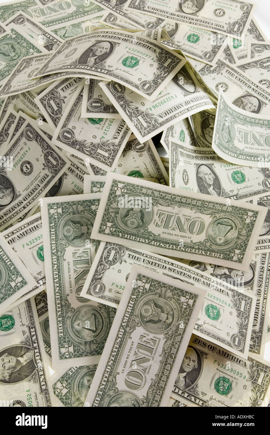 1 Dollar 1 Noten Währung Geld Stockfoto