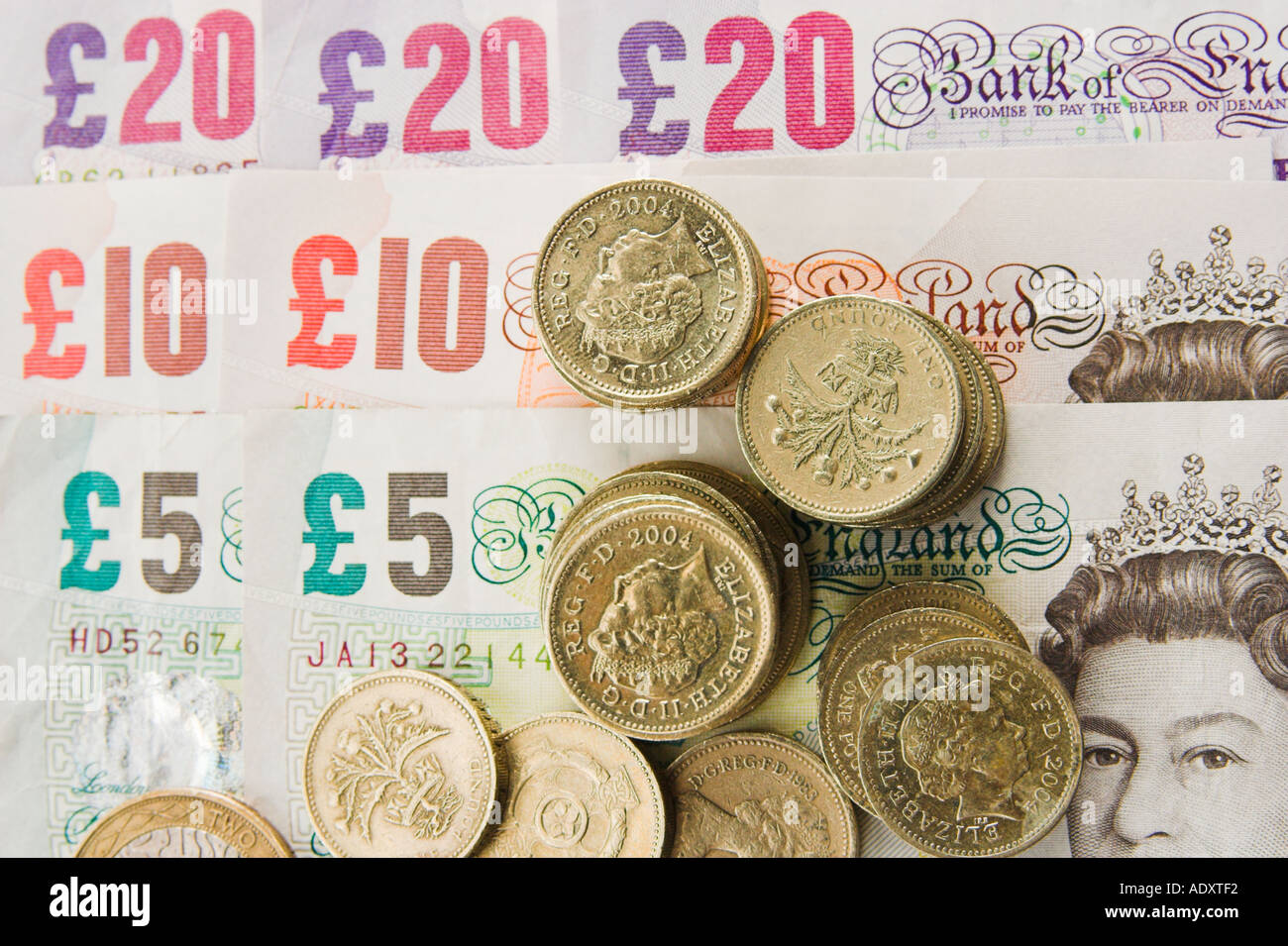 UK Pound Sterling Cash Stockfoto