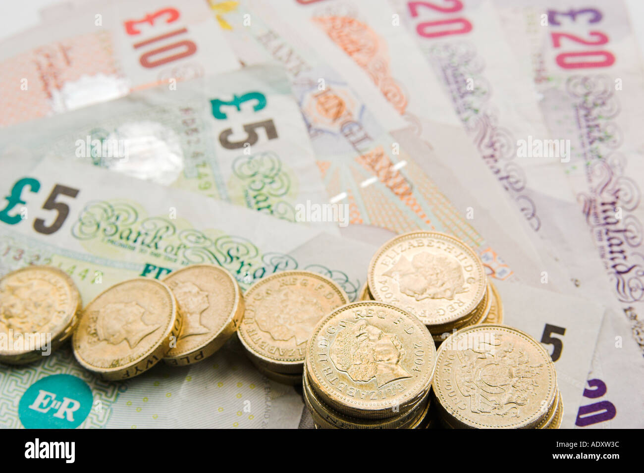 UK Pound Sterling Cash Stockfoto