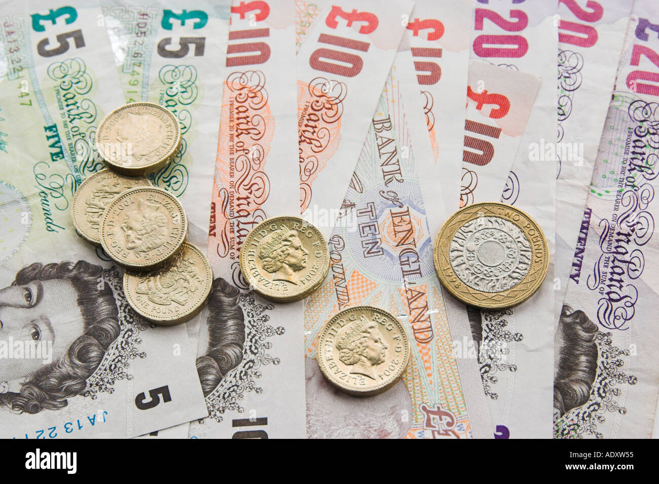 UK Pound Sterling Cash Stockfoto