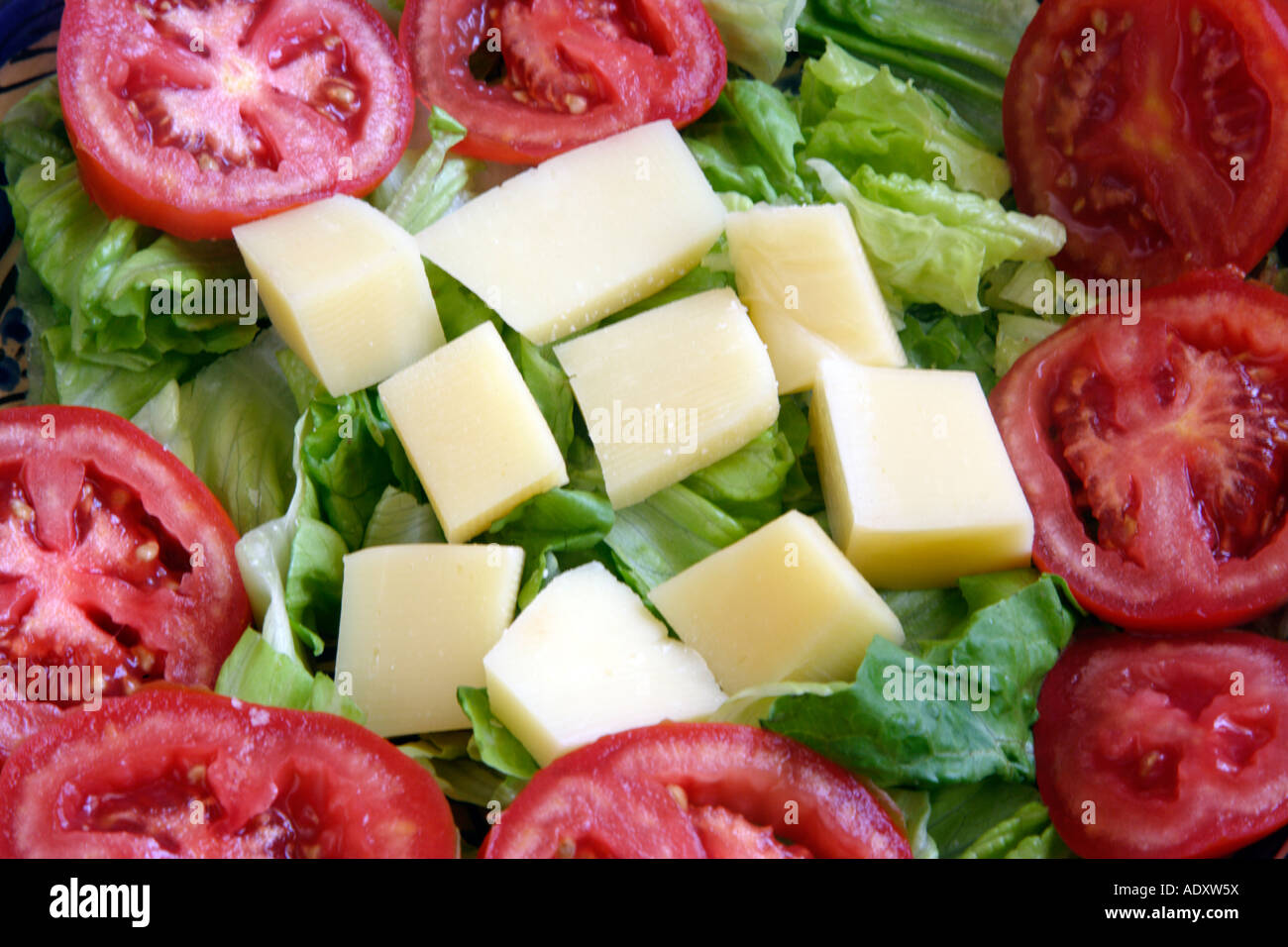 Griechisches Essen frischen mediterranen Salat Nahaufnahme Detail Stockfoto