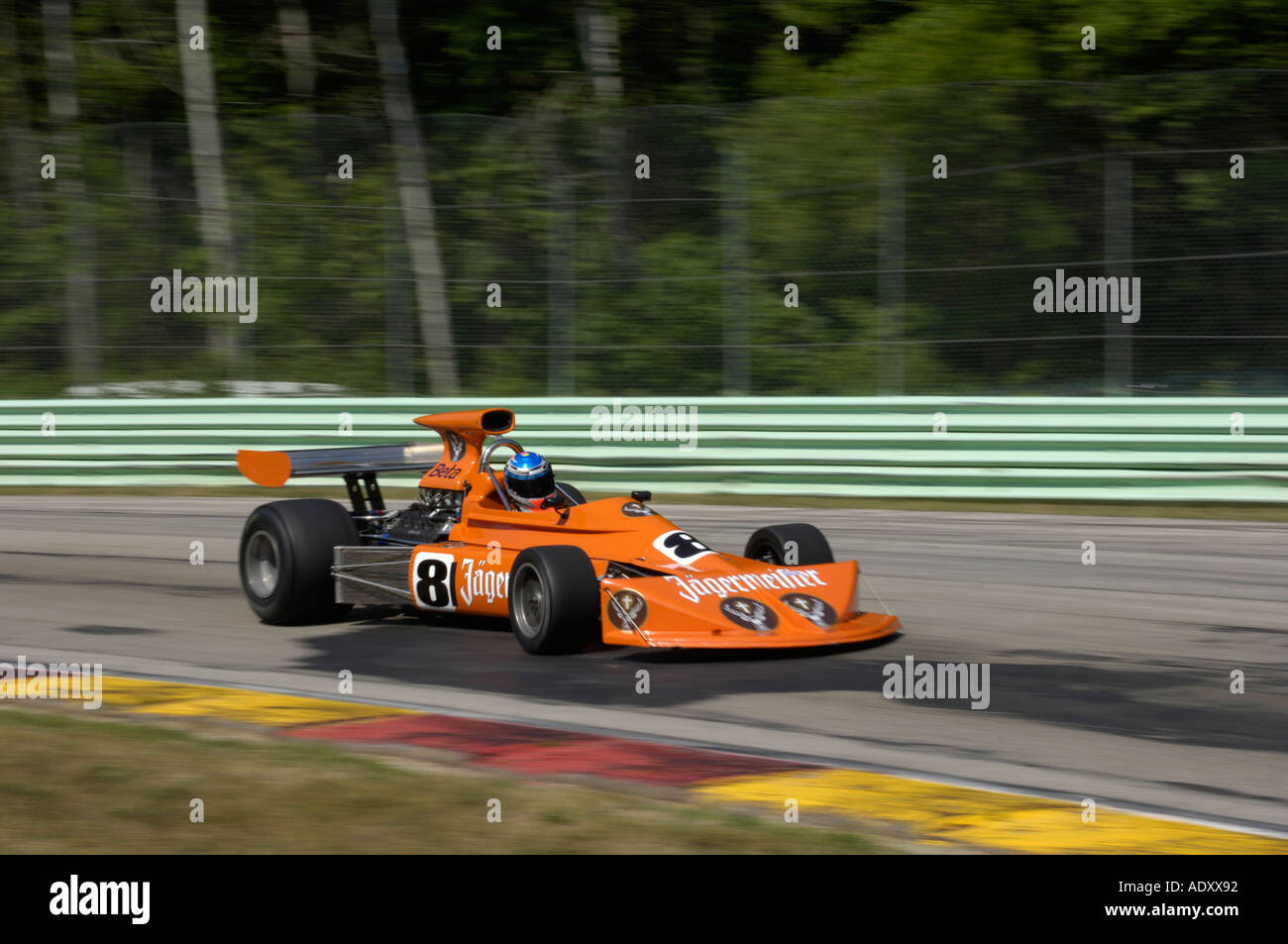 Deane Tank Rennen seine 1974 März 741 an Brian Redman International Challenge in Road America 2005 Stockfoto