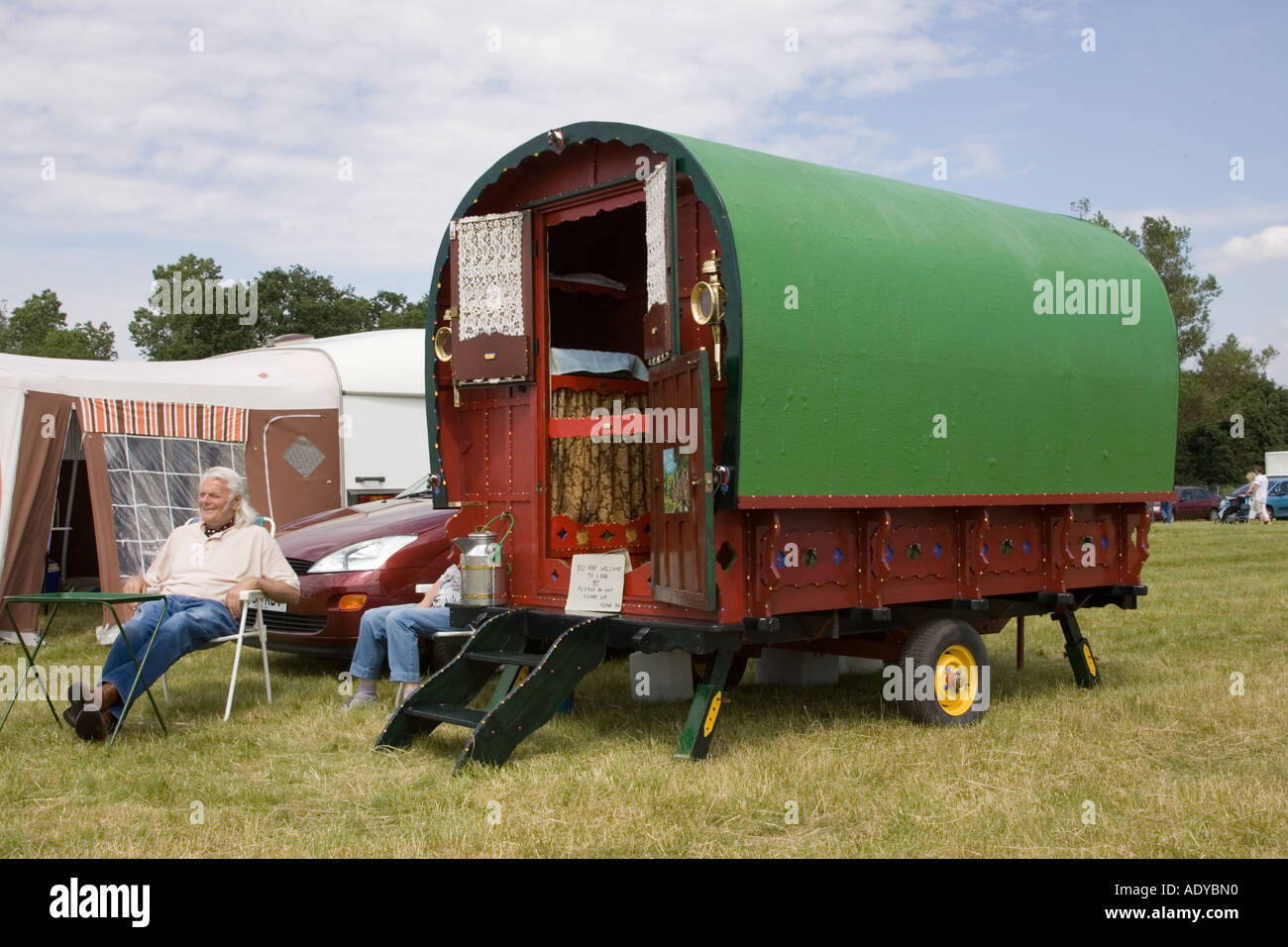 traditionelle Zigeunerwagen Rougham Messe Juni 2006 Stockfoto