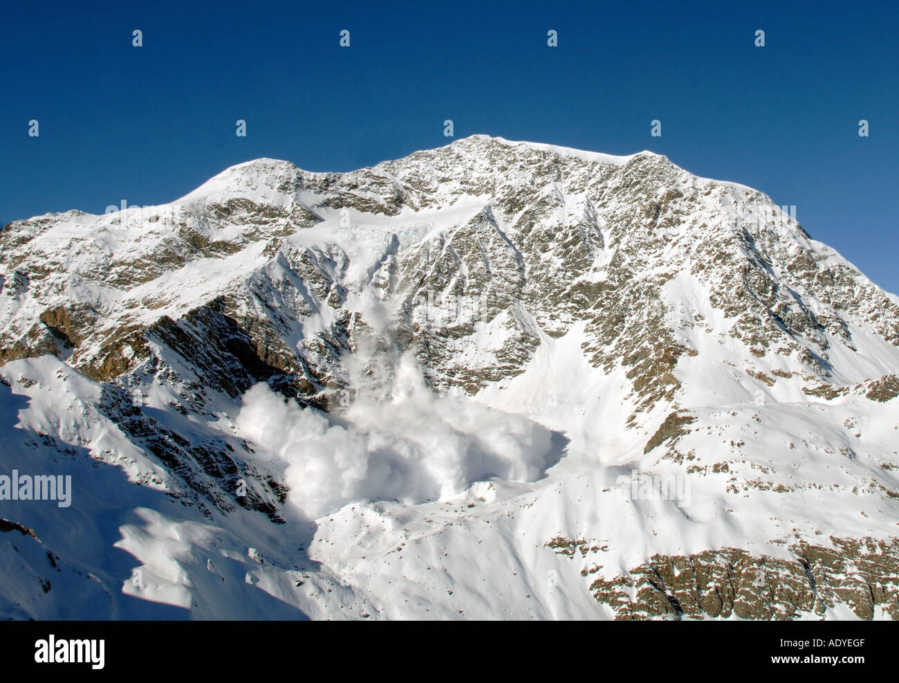 ab kommenden Lawine, Frankreich, Savoyen, Tignes Stockfoto