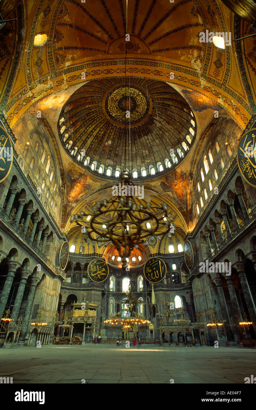 Juli 1990 Istanbul Türkei Interieur von Aya Sofya Stockfoto