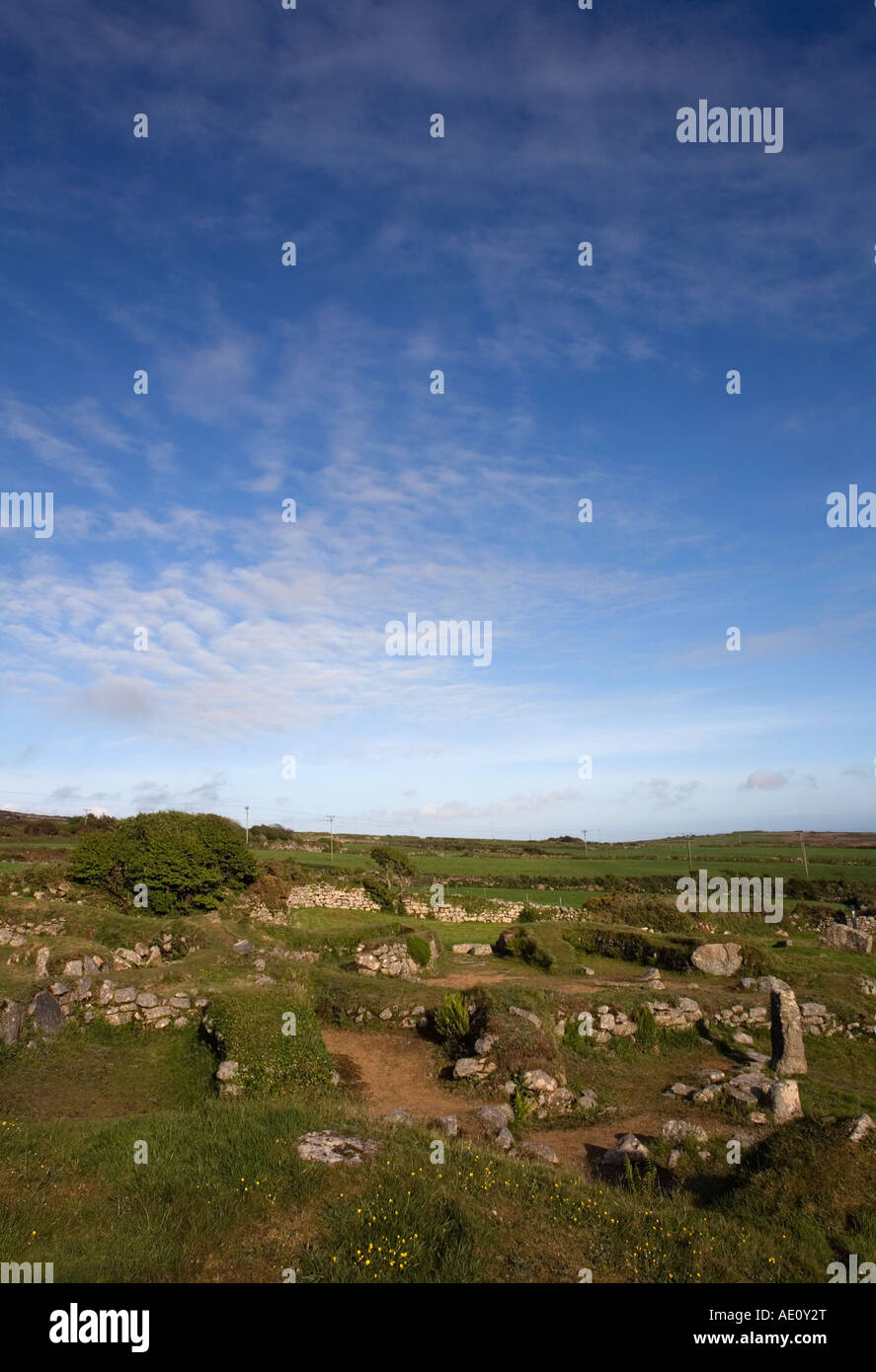 Eisenzeitlichen Siedlung am Carn Euny West Cornwall Stockfoto