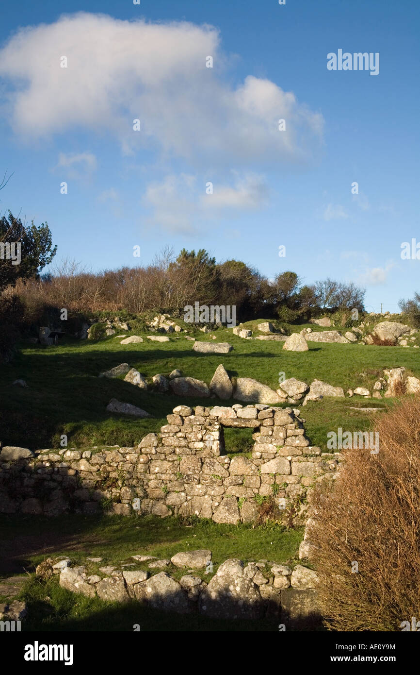 Eisenzeitlichen Siedlung am Carn Euny West Cornwall Stockfoto