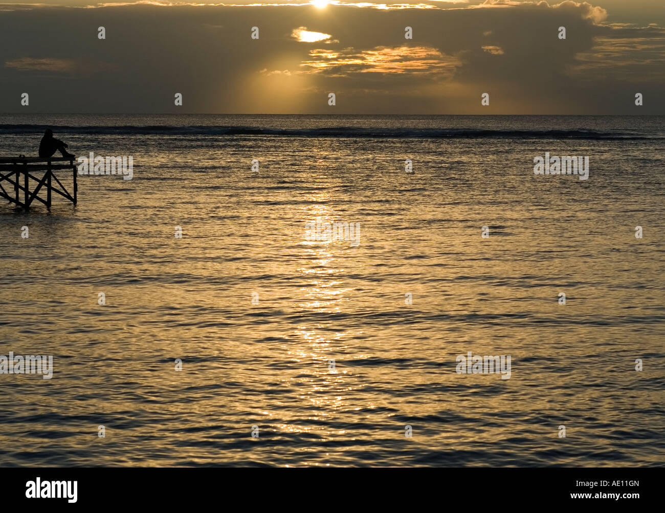 Sonnenuntergang auf Mauritius Stockfoto