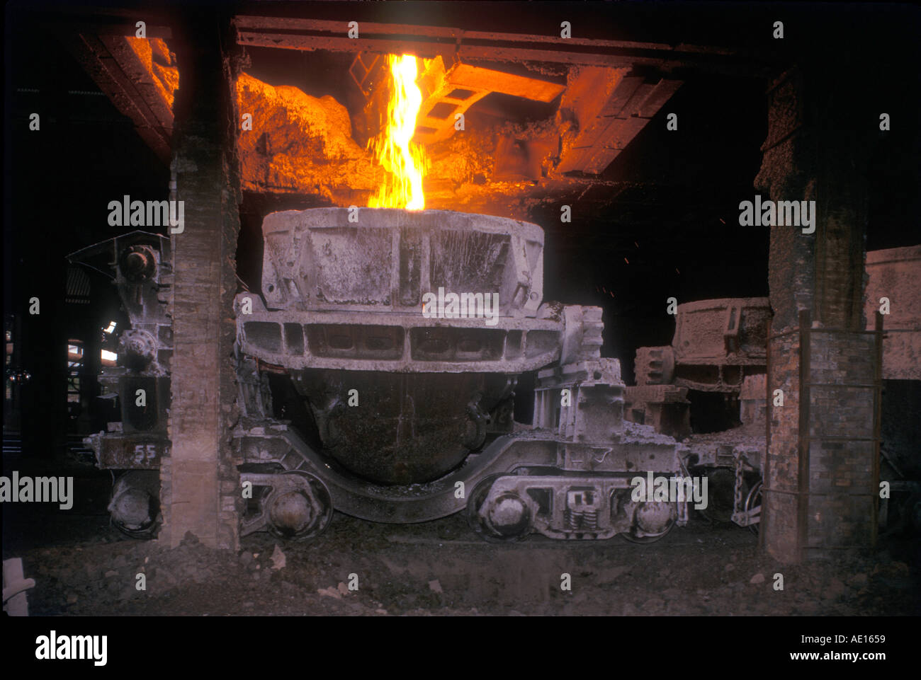 Stahl Ofen im Segel Steel Authority of India Ltd-Werk Bokaro Jharkhand Indien Stockfoto