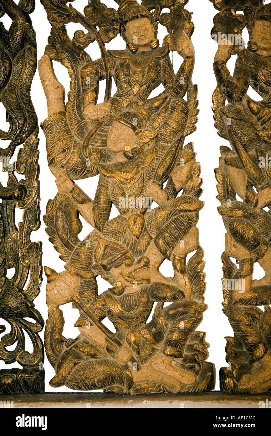 Holz geschnitzt Figuren Stockfoto