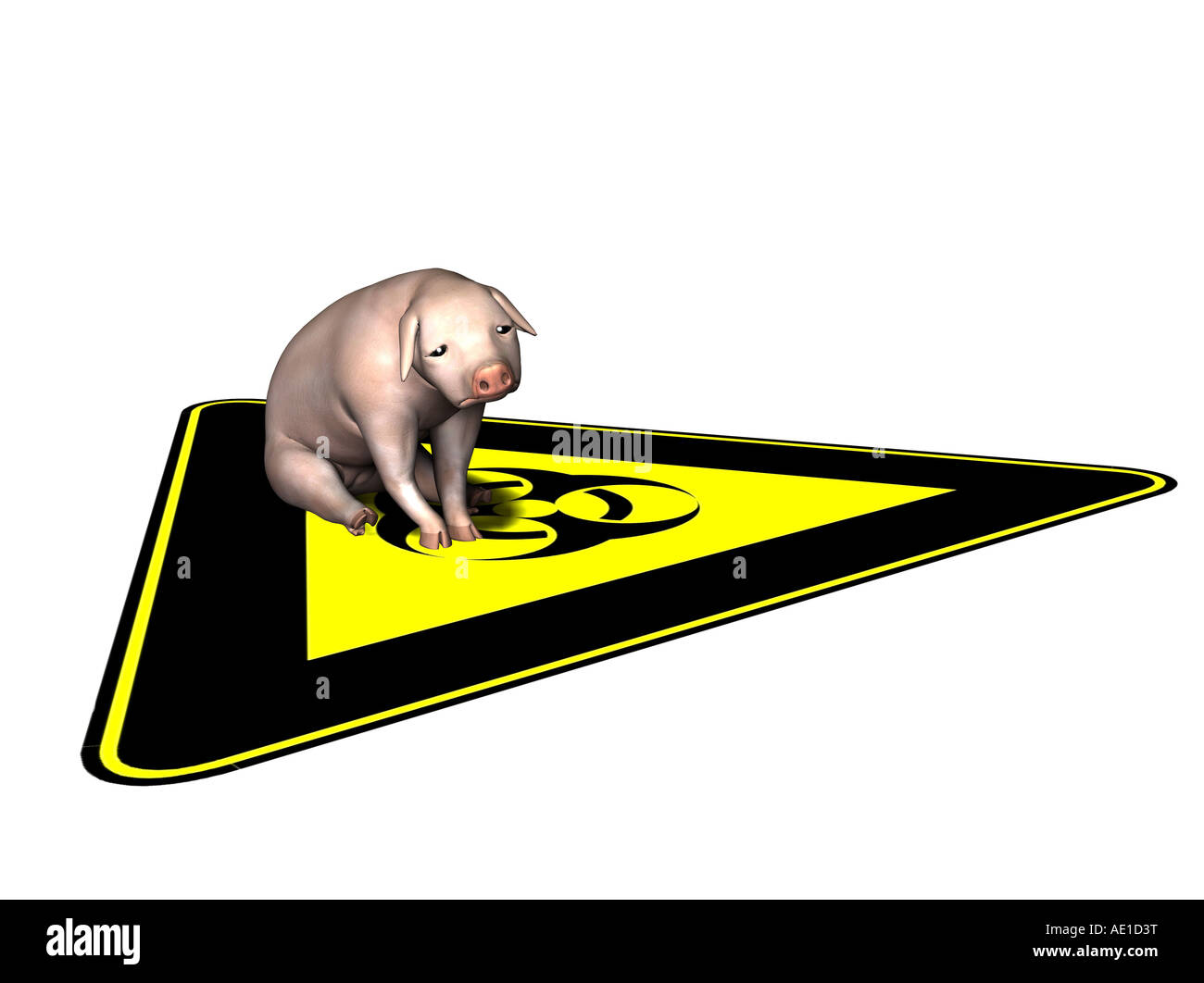 symbolisches Bild für Epidemie Pest auf Schweine Stockfoto