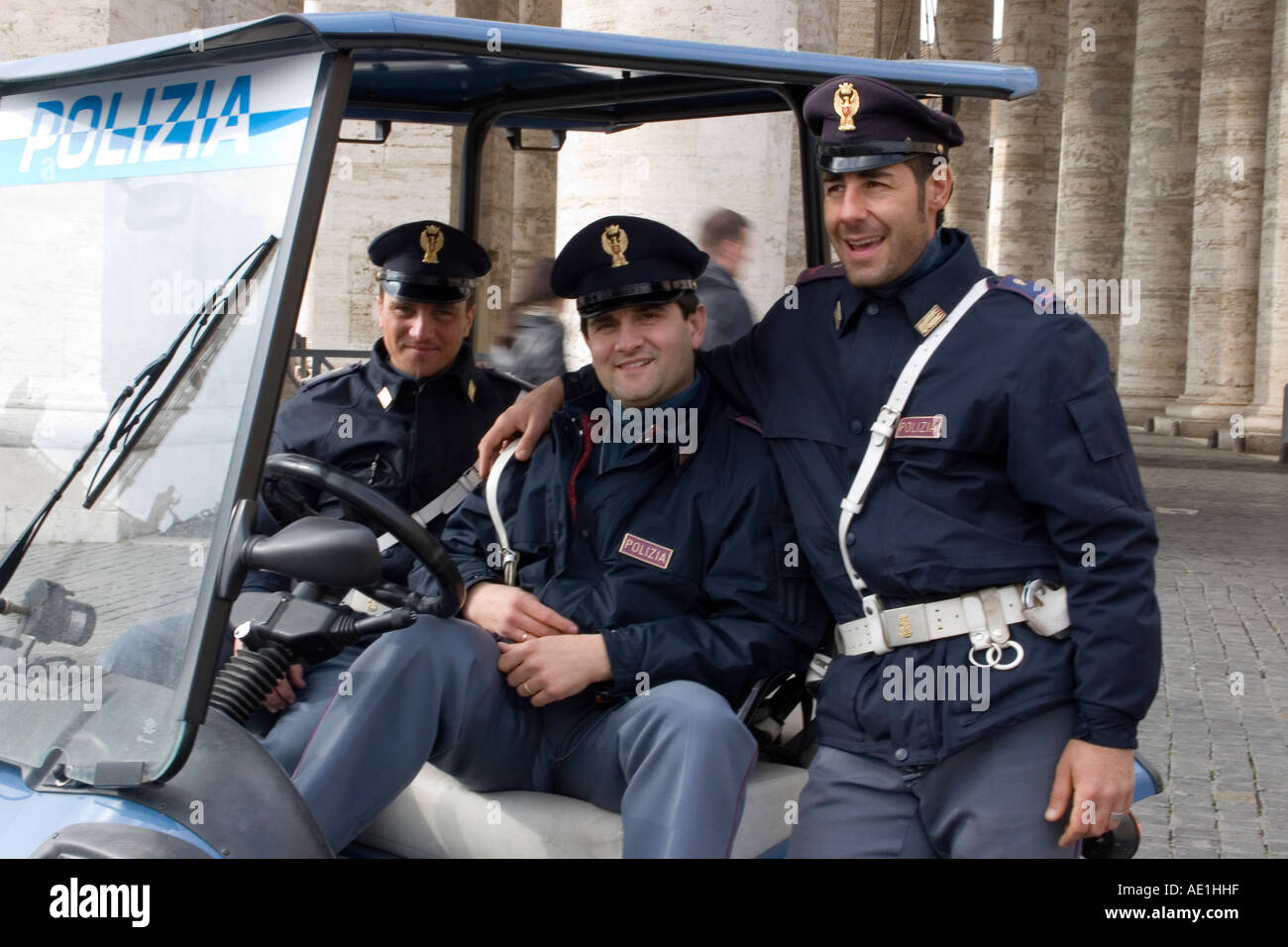 Tourismus-Polizei am Vatikan Rom Italien Stockfoto