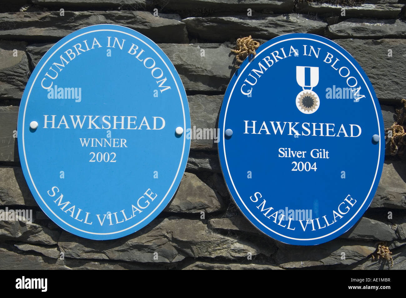 Hawkshead, Cumbria in Bloom kleine Dorf 2002 Sieger, UK. Stockfoto