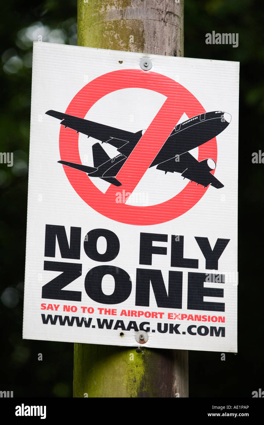 Flughafen-Ausbau-Protest-Plakat Stockfoto