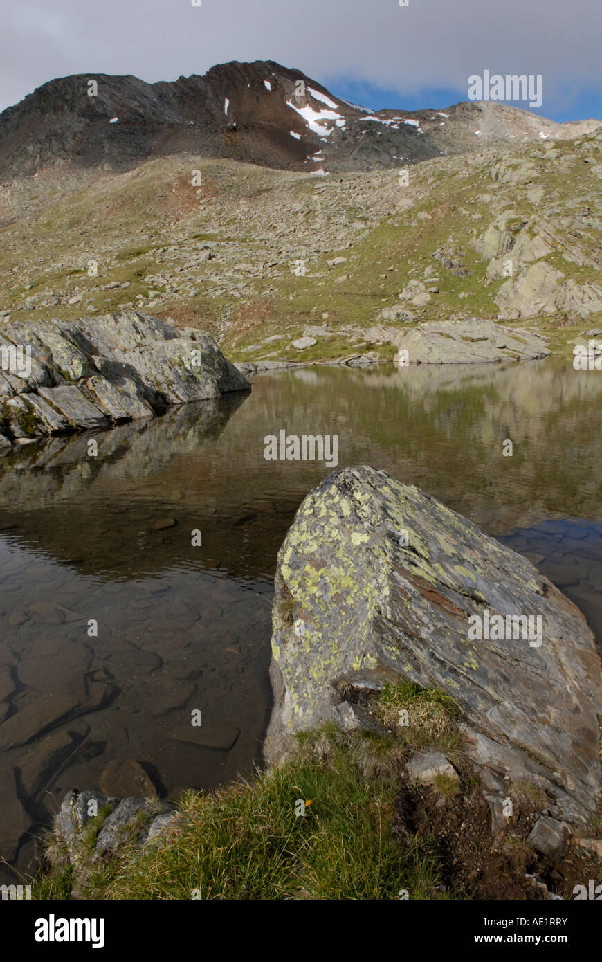 Alpensee, Lago Lausonalp, Gran Paradiso Nationalpark Stockfoto