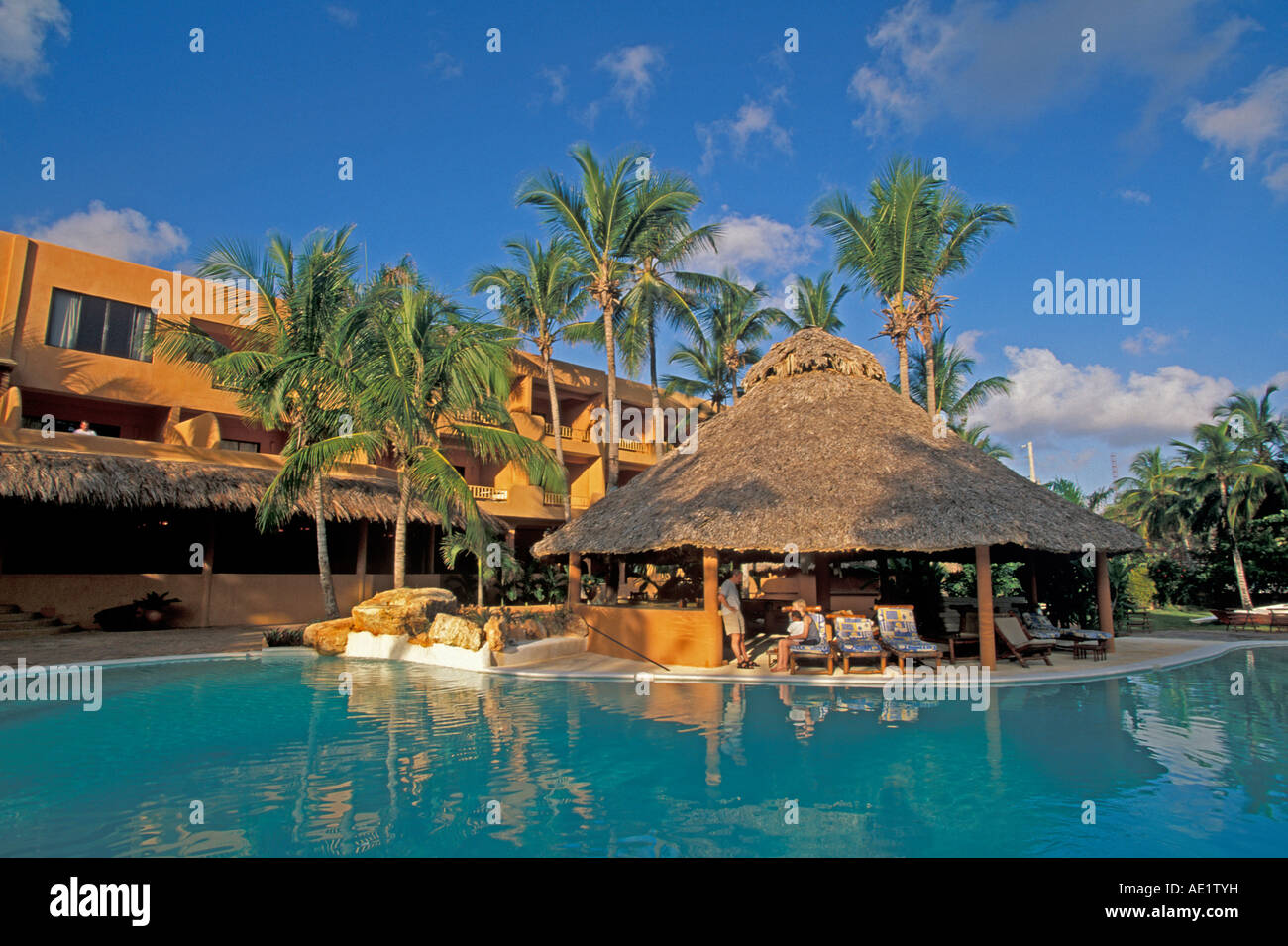Hotel Resort Las Galeras Schwimmbad Club Bonito Hotels Halbinsel Samana Dominikanische Republik Stockfoto