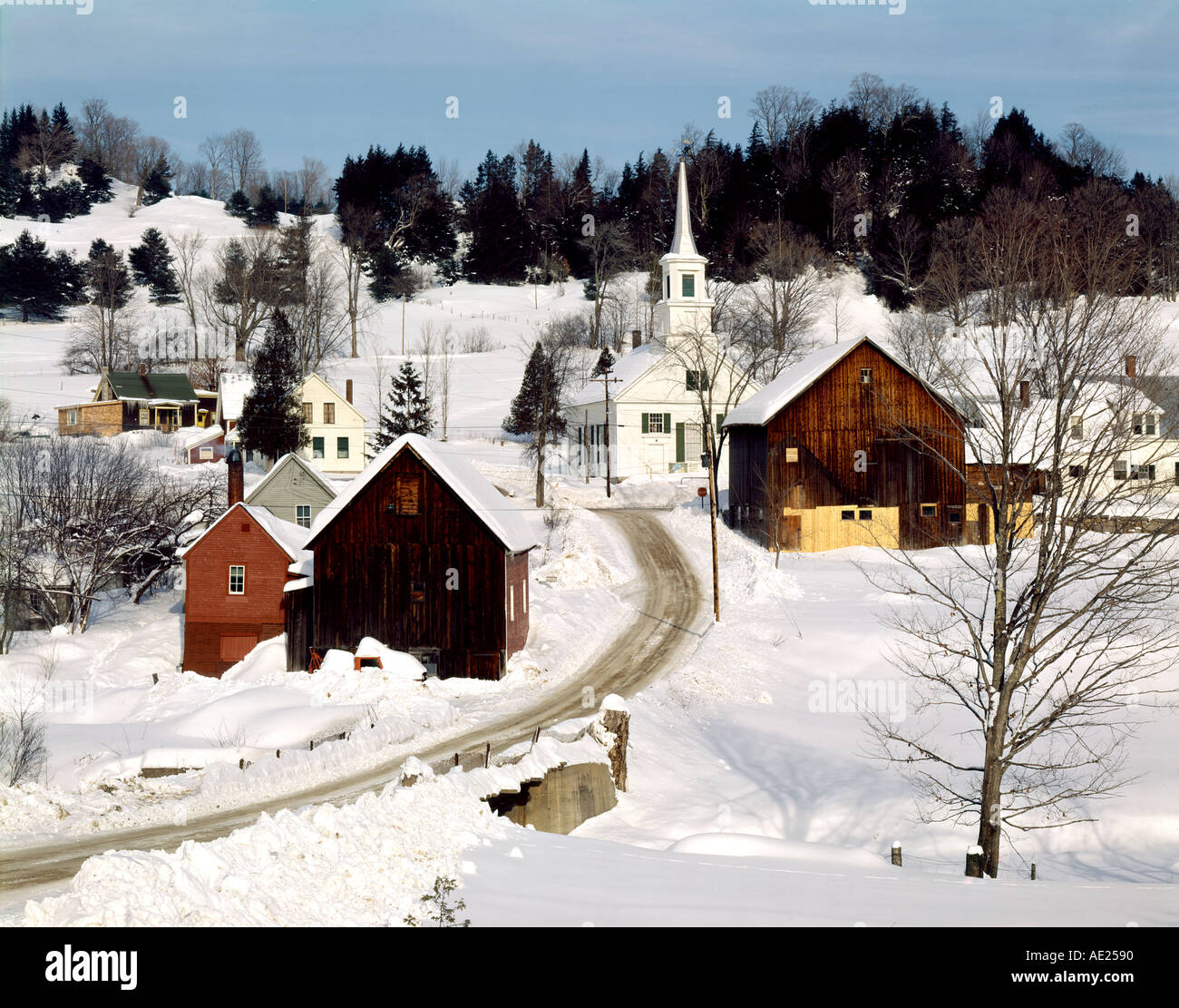 Waits River Vermont USA im winter Stockfotografie Alamy