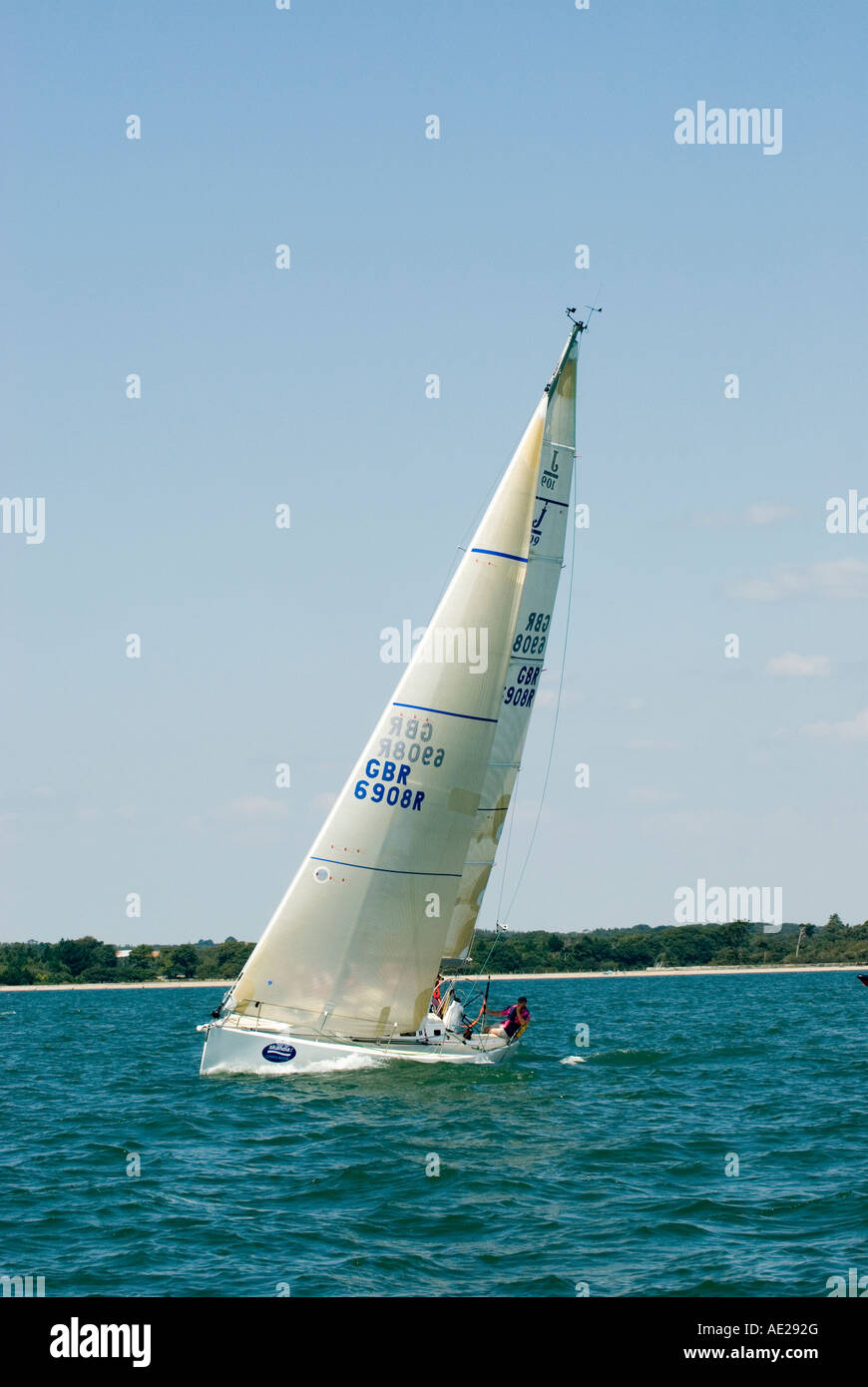 Jet-J 109-Klasse-Yacht von James Owen in der Skandia Cowes Week Yacht racing eingegeben Stockfoto