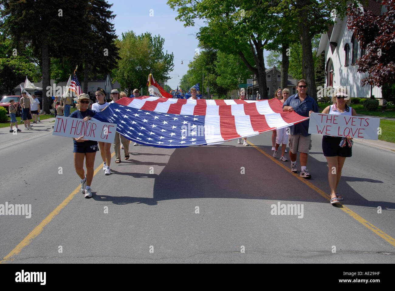 Memorial Day Parade Lexington Michigan Stockfoto