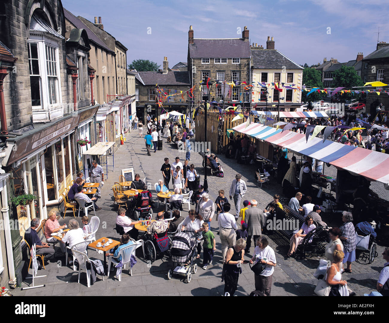 Alnwick Sommer Messe, Alnwick Marktplatz, Alnwick, Northumberland Stockfoto