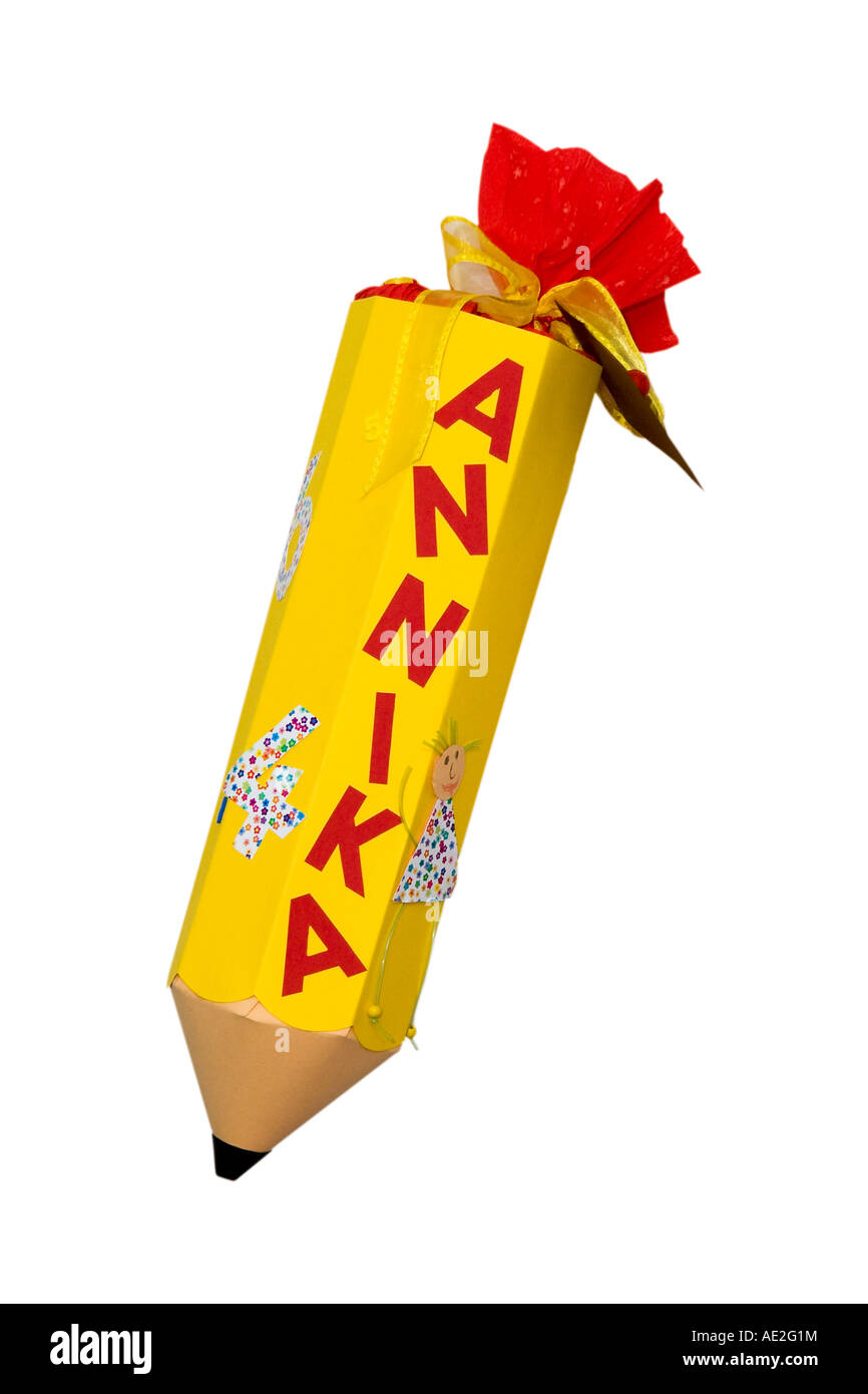 Erster Schultag Schule Kegel Stockfoto