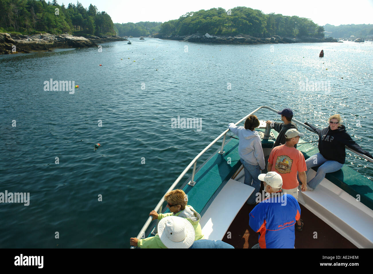 AJD59316, mich, Maine, Hardy III Bootstour nach Monhegan Island, neuer Hafen Stockfoto