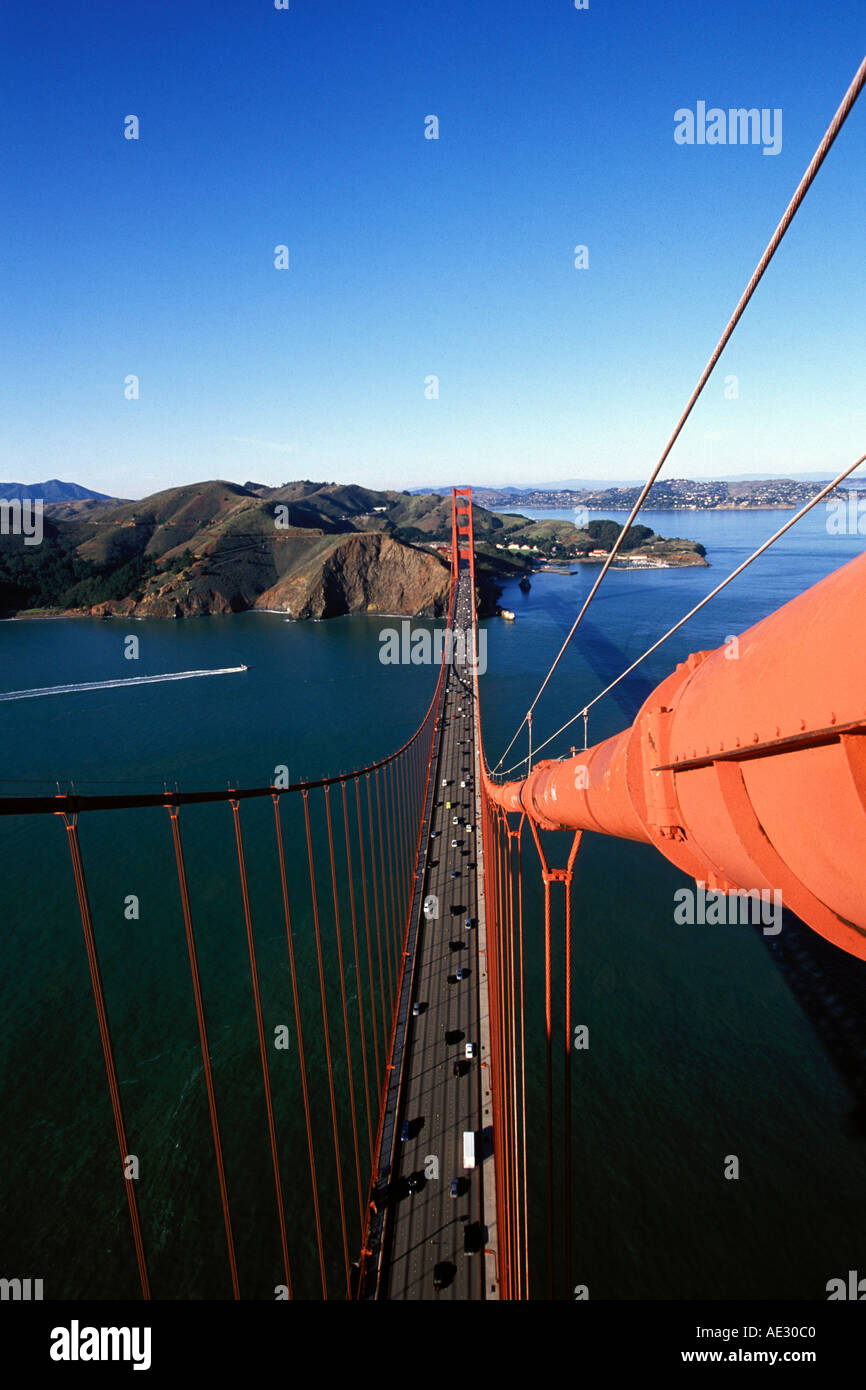 Kalifornien, San Francisco, Golden Gate Bridge von South tower Stockfoto