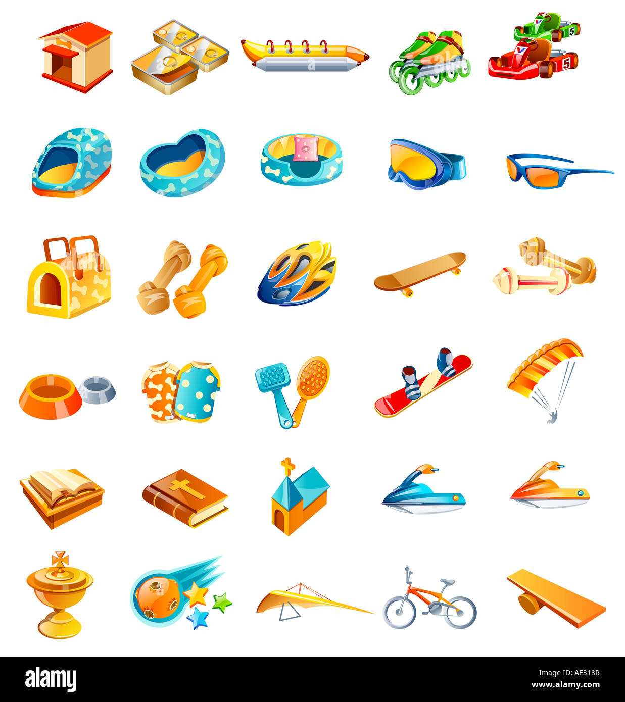 Verschiedene Arten von Objekten Stockfoto